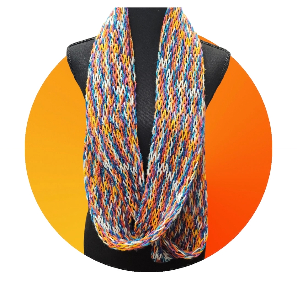 Vibrant Chevron Knit Scarf with Textured Weave